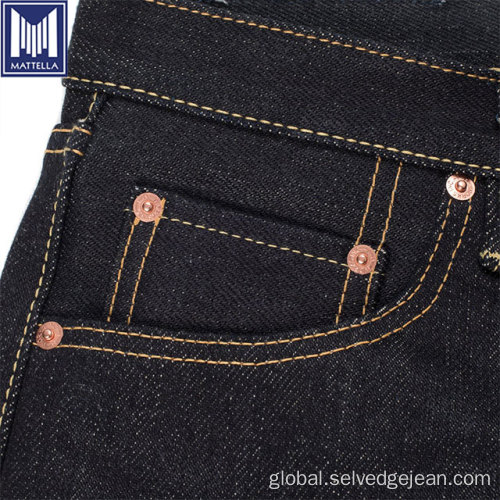 High Waisted Jeans customized 22oz selvedge mens heavy denim slim jeans Supplier